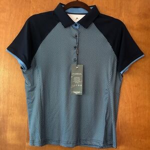 HEAD Golf Polo Shirt Athletic UV Protection Short Sleeve Navy Blue Women Med NWT